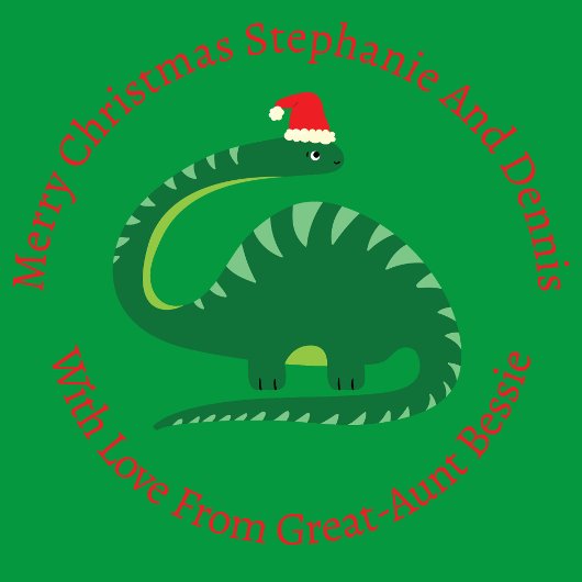 Personalisiert Green Brontosaurus Christmas Dinosa Geschenkpapier