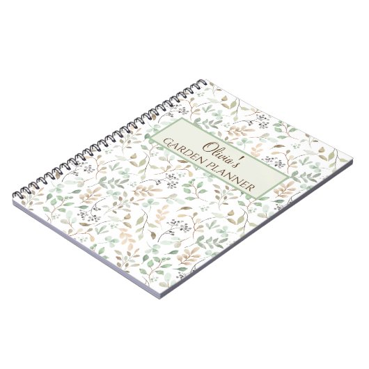 Personalisiert Green & Brown Blumengarten Planer Notizblock (Linke Seite)