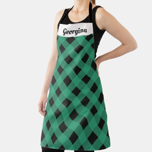 Personalisiert Green Buffalo Karierte Gemusterte K Schürze (InSitu)