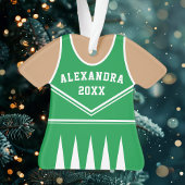 Personalisiert Green Cheerleader Uniform Ornament