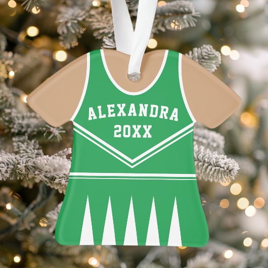 Personalisiert Green Cheerleader Uniform Ornament