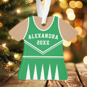Personalisiert Green Cheerleader Uniform Ornament