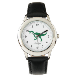 Personalisiert Green Dinosaur T-Rex Tyrannosaurus Armbanduhr