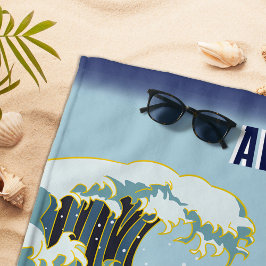 Personalisiert Green Dragon Blue Wave Red Sun Strandtuch