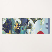 Personalisiert Green Dragon Blue Wave Red Sun Yogamatte (Vorderseite (Horizontal))