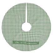 Personalisiert Green Gingham Kariert Name Weihnach Polyester Weihnachtsbaumdecke (Vorderseite)