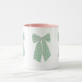 Personalisiert Green Gingham Romantischer Coquette Tasse (Zentrum)