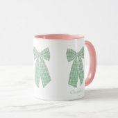 Personalisiert Green Gingham Romantischer Coquette Tasse (VorderseiteRechts)