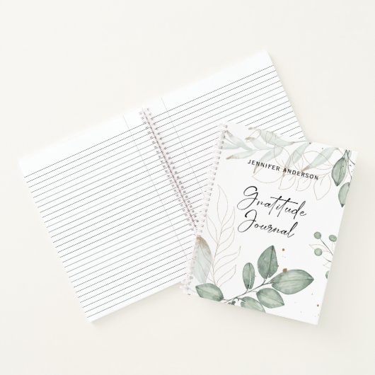 Personalisiert Green Gold Leaf Dankesblatt Notizblock (Innenseite)