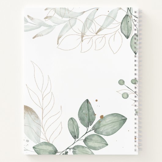 Personalisiert Green Gold Leaf Dankesblatt Notizblock (Rückseite)