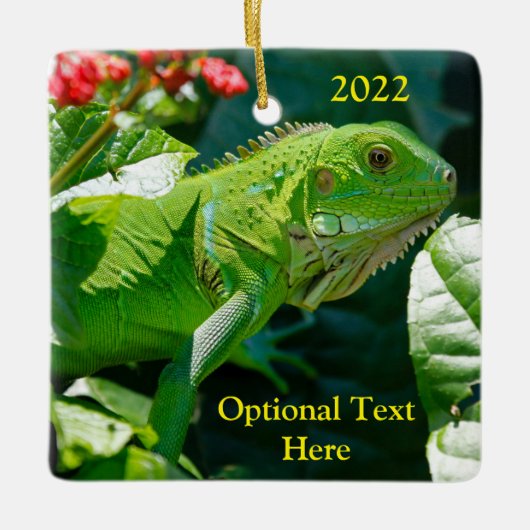 Personalisiert Green Iguana Lizard Keramikornament (Vorderseite)