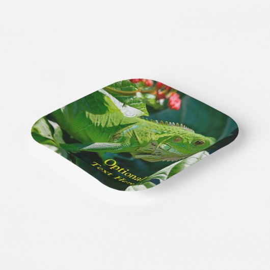 Personalisiert Green Iguana Lizard Pappteller (Gewinkelt)