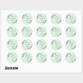 Personalisiert Green Ivy Florals Runder Aufkleber (Blatt)
