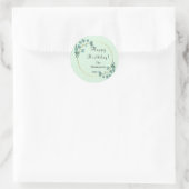 Personalisiert Green Ivy Florals Runder Aufkleber (Tasche)