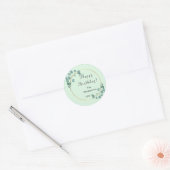 Personalisiert Green Ivy Florals Runder Aufkleber (Umschlag)