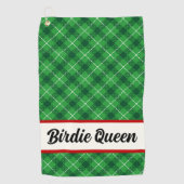 Personalisiert Green Kariert Tartan Golfhandtuch (Vorderseite)