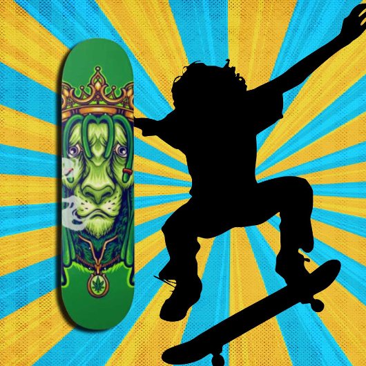 Personalisiert Green LION WEED KING Trucker Hat Skateboard