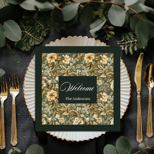 Personalisiert Green Napkins Elegante Touch Serviette