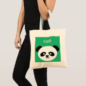 Personalisiert Green Niedlich Panda Bear Animal Ka Tragetasche (Vorderseite (Produkt))
