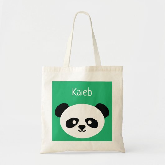 Personalisiert Green Niedlich Panda Bear Animal Ka Tragetasche (Vorne)
