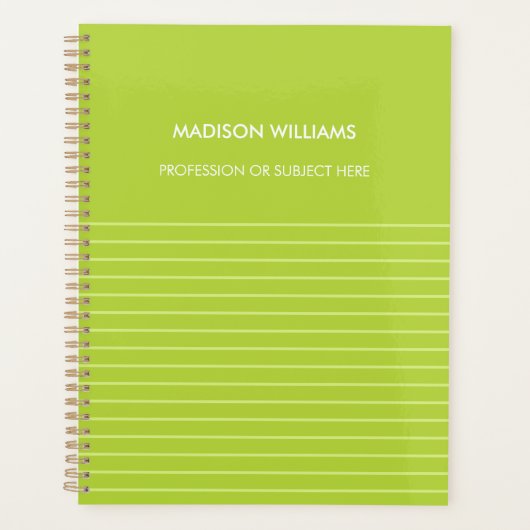 Personalisiert-Green-Spiral-Notebook - Custome Planer (Vorderseite)