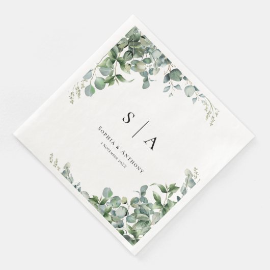 Personalisiert Greenery Australia Wedding Napkins Serviette (Ecke)