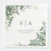 Personalisiert Greenery Australia Wedding Napkins Serviette (Vorderseite)