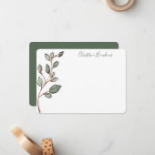 Personalisiert Greenery Blätter Rustikale Geschich Mitteilungskarte (Vorderseite/Rückseite Beispiel)