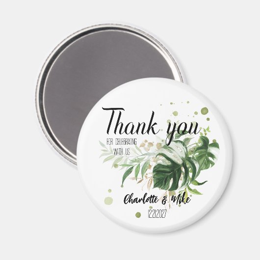 Personalisiert Greenery Boho Gastgeschenk Hochzeit Magnet (Vorderseite/Rückseite)