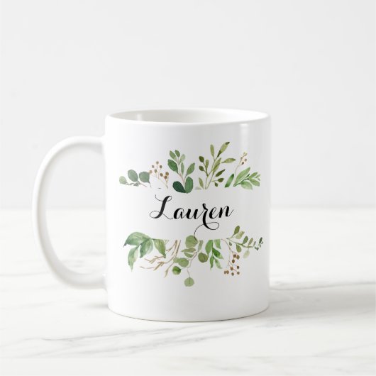 Personalisiert Greenery Bridesmaid Gift Kaffeetasse (Links)