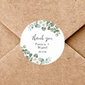 Personalisiert Greenery Eucalyptus Wedding Vielen Runder Aufkleber