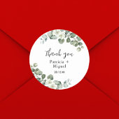 Personalisiert Greenery Eucalyptus Wedding Vielen Runder Aufkleber