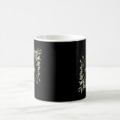 Personalisiert Greenery Gold Monogram Black Kaffeetasse (Mittel)