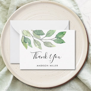 Personalisiert Greenery Vielen Dank Mitteilungskarte