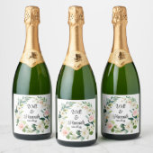 Personalisiert Greenery Wedding Reception Champagn Schaumweinetikett (Flaschen)