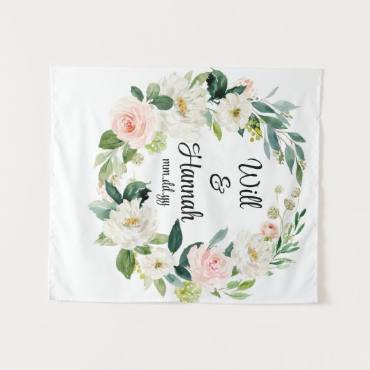 Personalisiert Greenery Wedding Reception Foto Pro Wandteppich (Vorderseite (Horizontal))