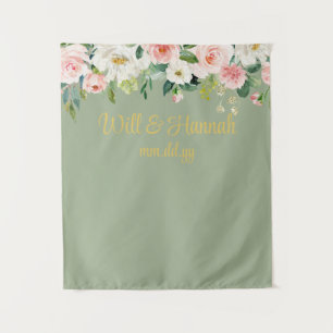 Personalisiert Greenery Wedding Reception Foto Pro Wandteppich