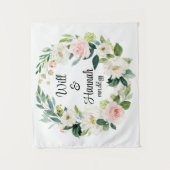 Personalisiert Greenery Wedding Reception Foto Pro Wandteppich (Vorderseite)