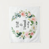 Personalisiert Greenery Wedding Reception Fotoshop Wandteppich (Vorderseite)