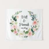 Personalisiert Greenery Wedding Reception Fotoshop Wandteppich (Vorderseite (Horizontal))