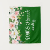 Personalisiert Greenery Wedding Reception Fotoshop Wandteppich (Vorderseite)