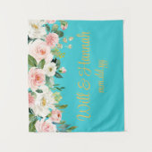 Personalisiert Greenery Wedding Reception Fotoshop Wandteppich (Vorderseite)