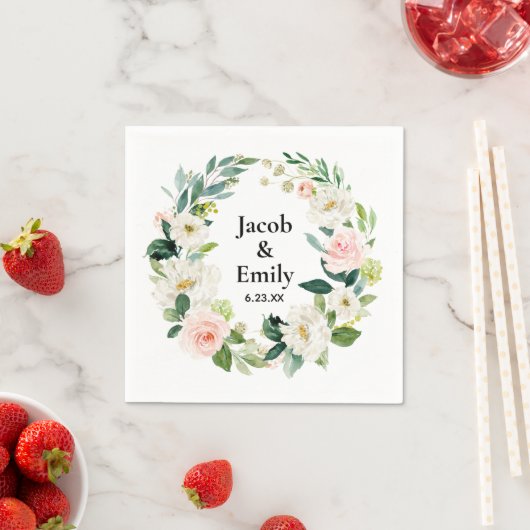 Personalisiert Greenery Wedding Reception Serviett Serviette (Beispiel)