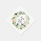 Personalisiert Greenery Wedding Reception Serviett Serviette (Ecke)