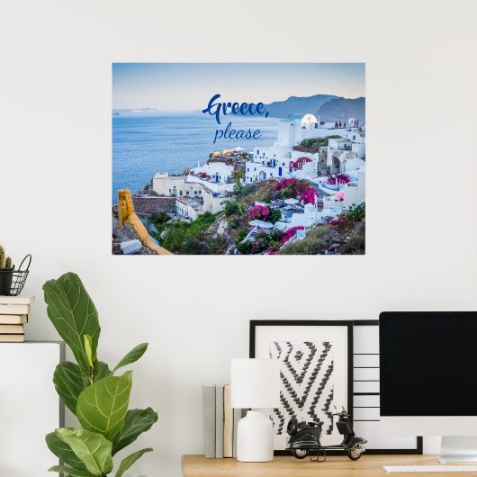Personalisiert / Griechenland bitte / Santorini Poster (Heimbüro)