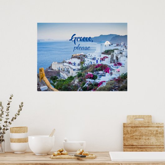 Personalisiert / Griechenland bitte / Santorini Poster (Küche)