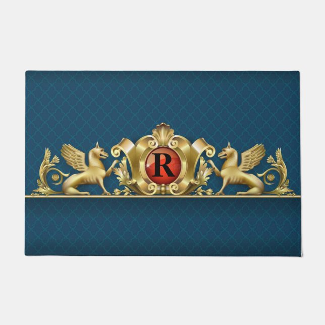 Personalisiert Griffin Wappen Fußmatte (Vorderseite)