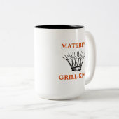 Personalisiert Grill King Funny Zweifarbige Tasse (VorderseiteRechts)