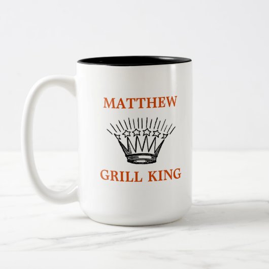 Personalisiert Grill King Funny Zweifarbige Tasse (Links)