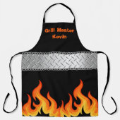 Personalisiert Grill Master Flame Black Schürze (Vorderseite)